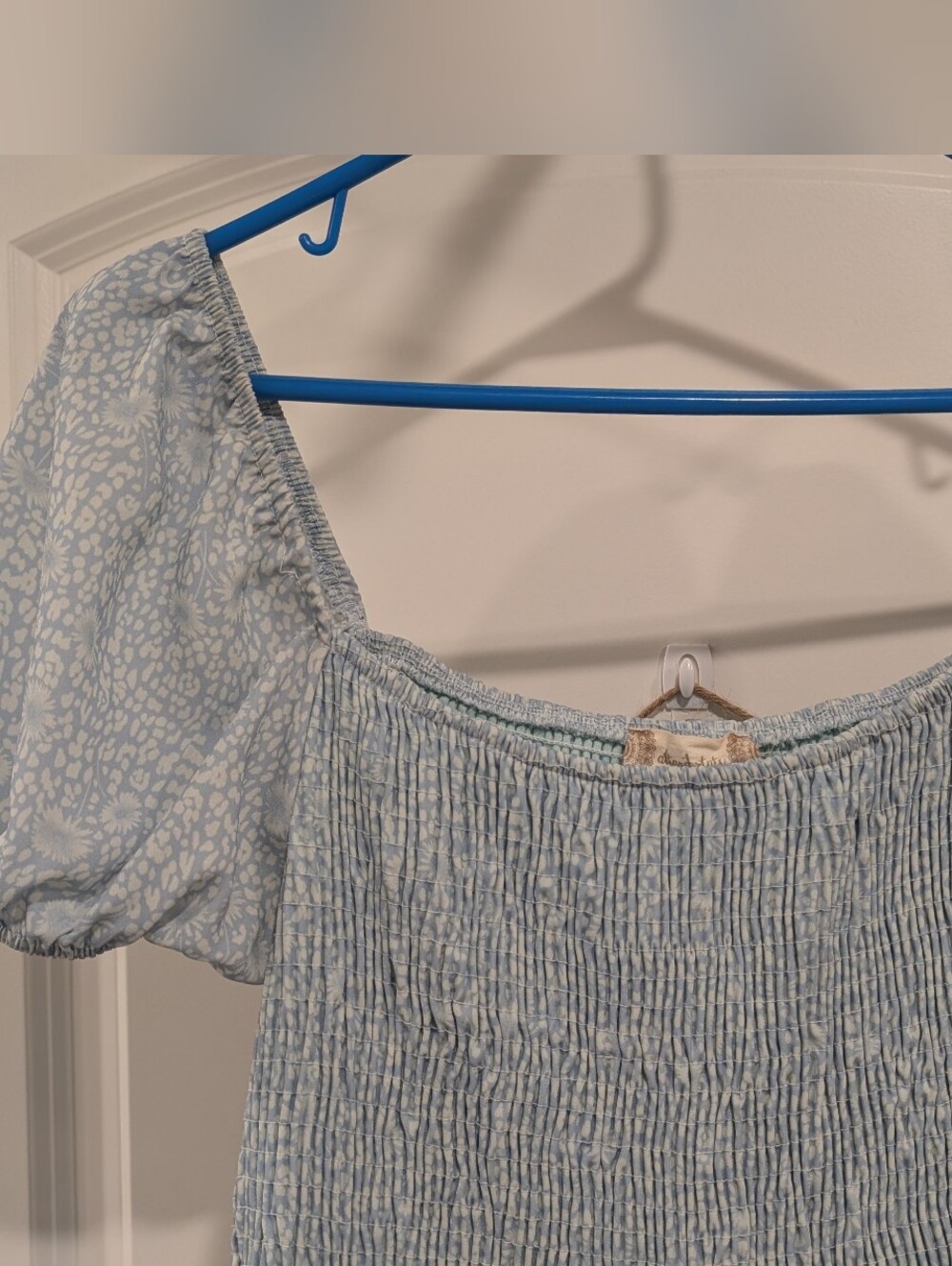 Altar'd State Light Blue Smocked Tiered Dress Size L - Picture 2 of 5